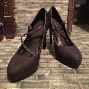 Zara Basic Black 4” Mary Jane Pumps Size 38